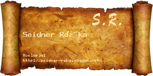Seidner Réka névjegykártya